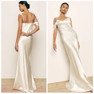NEW NWT Reformation Ronda silk dress ivory